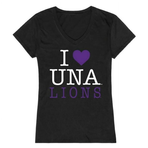 W Republic Products 550-351-BLK-05 University of North Alabama I Love Women T-Shirt, Black - 2XL