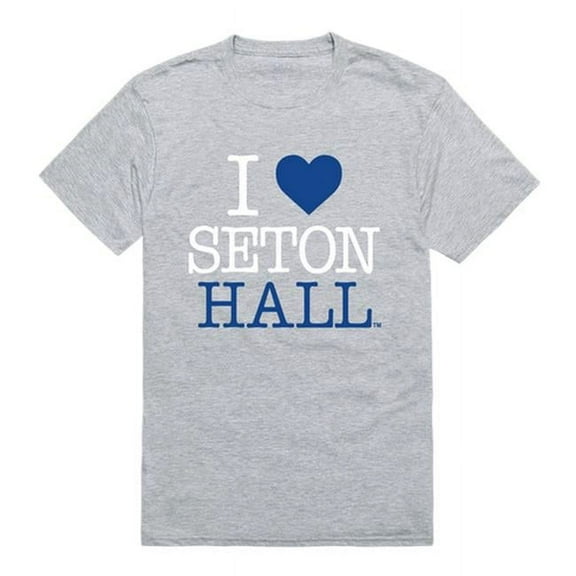 W Republic Products 551-147-HGY-04 Seton Hall University I Love T-Shirt, Heather Grey - Extra Large