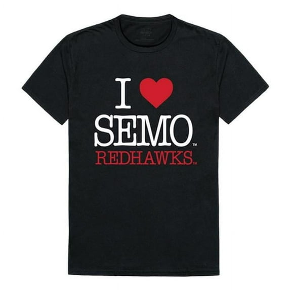 W Republic Products 551-149-BLK-03 Southeast Missouri State University I Love T-Shirt, Black - Large