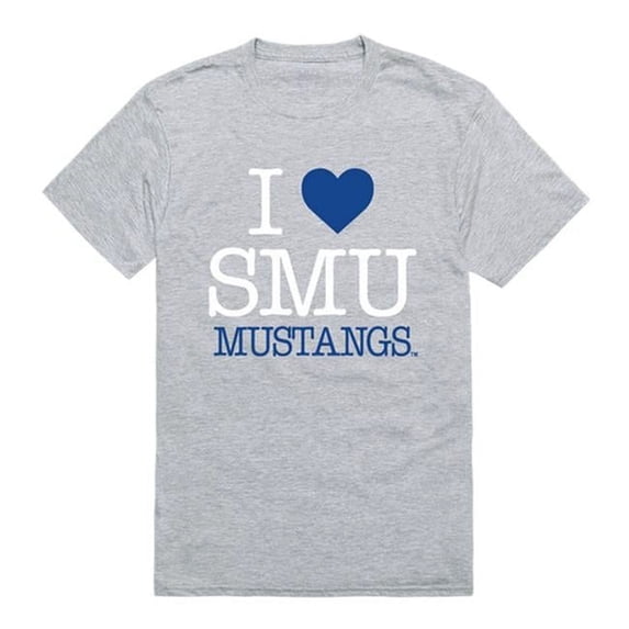 W Republic Products 551-150-HGY-02 Southern Methodist University I Love T-Shirt, Heather Grey - Medium