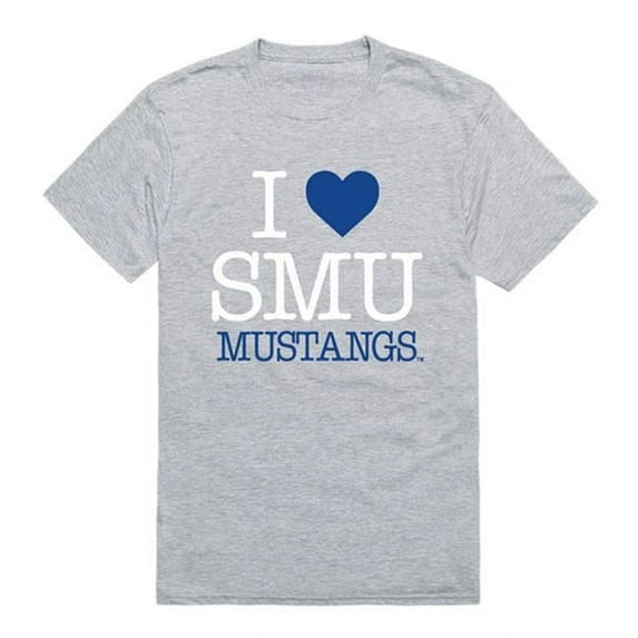 W Republic Products 551-150-HGY-05 Southern Methodist University I Love T-Shirt, Heather Grey - 2XL