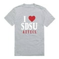 thumbnail image 1 of W Republic Products 551-177-HGY-04 San Diego State University I Love T-Shirt, Heather Grey - Extra Large, 1 of 2