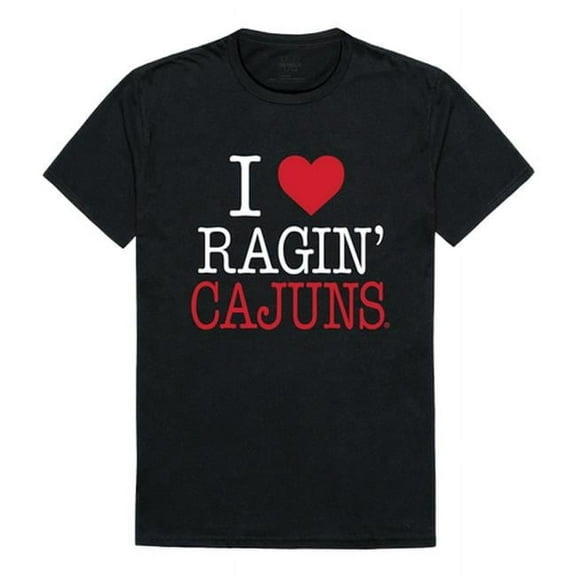 W Republic Products 551-189-BLK-04 University of Louisiana at Lafayette I Love T-Shirt, Black - Extra Large