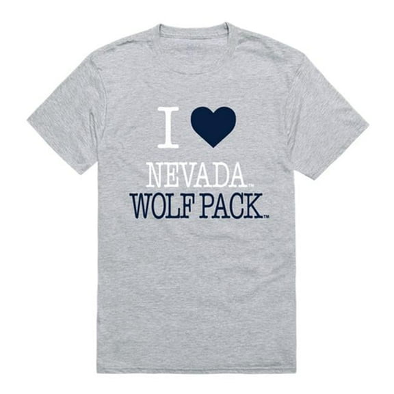 W Republic Products 551-193-HGY-05 University of Nevada, Reno I Love T-Shirt, Heather Grey - 2XL