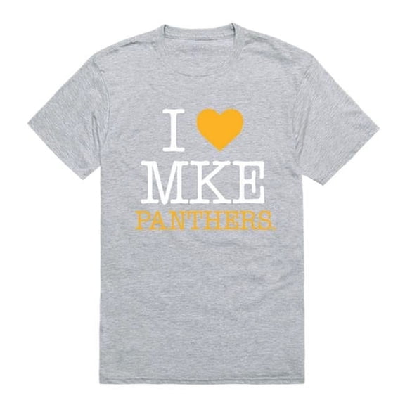 W Republic Products 551-199-HGY-03 University of Wisconsin-Milwaukee I Love T-Shirt, Heather Grey - Large
