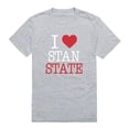 thumbnail image 1 of W Republic Products 551-208-HGY-01 California State University, Stanislaus I Love T-Shirt, Heather Grey - Small, 1 of 2