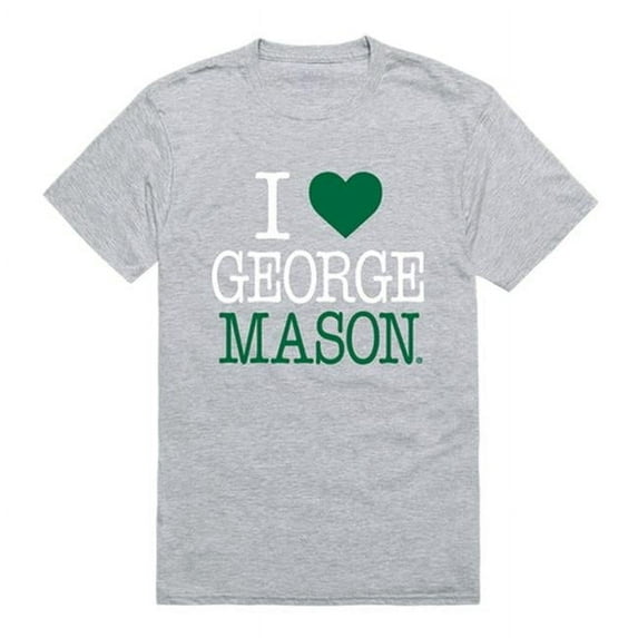 W Republic Products 551-221-HGY-02 George Mason University I Love T-Shirt, Heather Grey - Medium