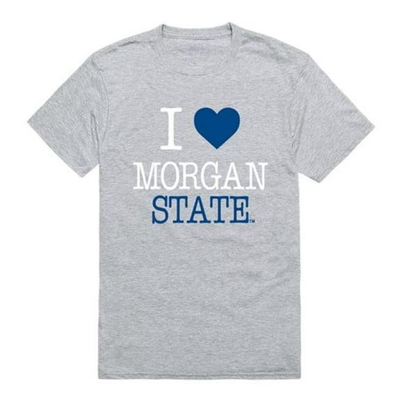 W Republic Products 551-224-HGY-03 Morgan State University I Love T-Shirt, Heather Grey - Large