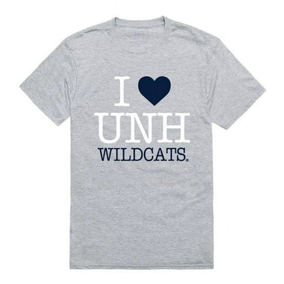 W Republic Products 551-243-HGY-03 University of New Hampshire I Love T-Shirt, Heather Grey - Large