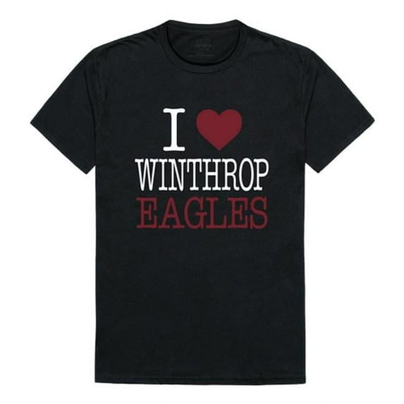 W Republic Products 551-255-BLK-03 Winthrop University I Love T-Shirt, Black - Large