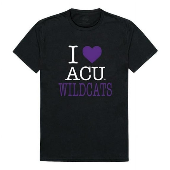 W Republic Products 551-257-BLK-03 Abilene Christian University I Love T-Shirt, Black - Large