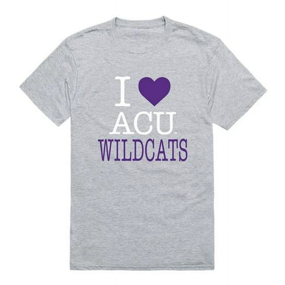 W Republic Products 551-257-HGY-05 Abilene Christian University I Love T-Shirt, Heather Grey - 2XL