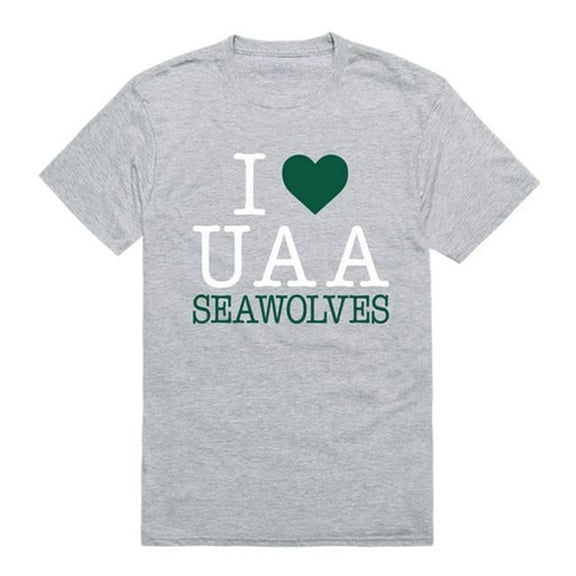 W Republic Products 551-259-HGY-01 University of Alaska Anchorage I Love T-Shirt, Heather Grey - Small