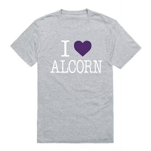 W Republic Products 551-261-HGY-05 Alcorn State University I Love T-Shirt, Heather Grey - 2XL