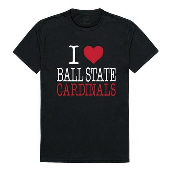 W Republic Products 551-264-BLK-01 Ball State University I Love T-Shirt, Black - Small