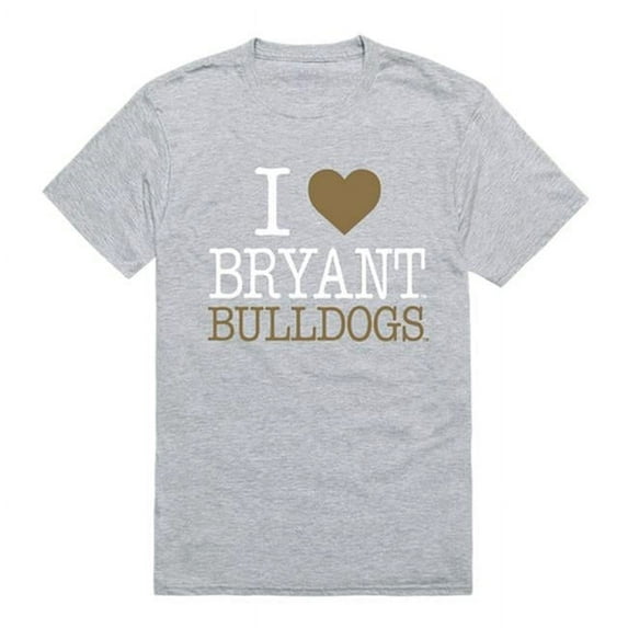 W Republic Products 551-272-HGY-02 Bryant University I Love T-Shirt, Heather Grey - Medium