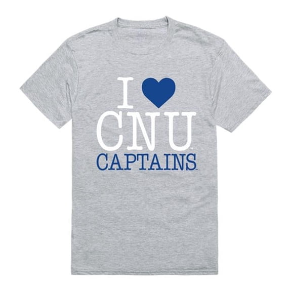 W Republic Products 551-279-HGY-03 Christopher Newport University I Love T-Shirt, Heather Grey - Large