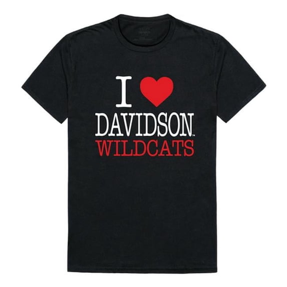 W Republic Products 551-288-BLK-03 Davidson College I Love T-Shirt, Black - Large
