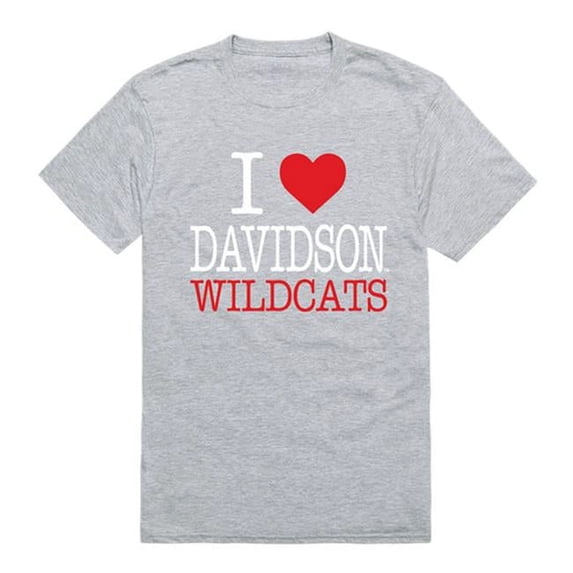 W Republic Products 551-288-HGY-01 Davidson College I Love T-Shirt, Heather Grey - Small