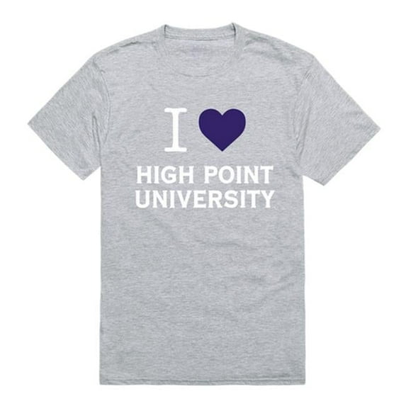 W Republic Products 551-311-HGY-02 High Point University I Love T-Shirt, Heather Grey - Medium