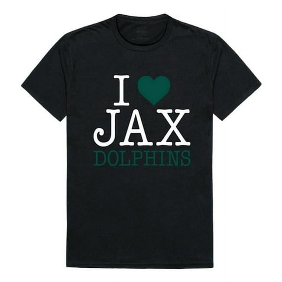 W Republic Products 551-318-BLK-04 Jacksonville University I Love T-Shirt, Black - Extra Large