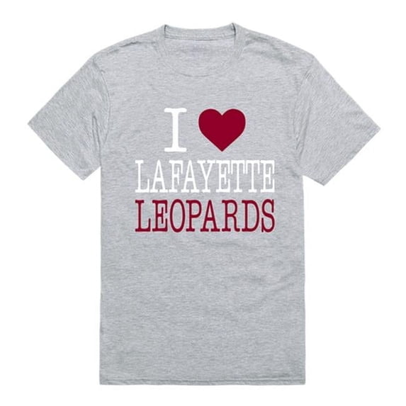 W Republic Products 551-323-HGY-02 Lafayette College I Love T-Shirt, Heather Grey - Medium