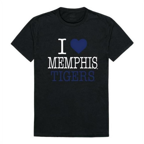 W Republic Products 551-339-BLK-01 University of Memphis I Love T-Shirt, Black - Small