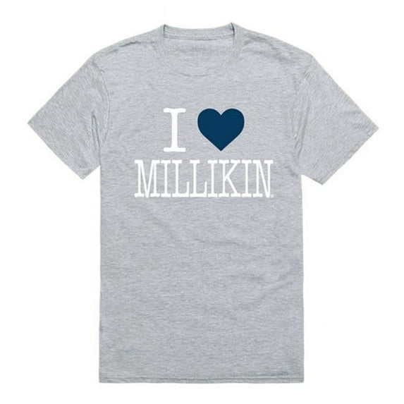 W Republic Products 551-342-HGY-04 Millikin University I Love T-Shirt, Heather Grey - Extra Large