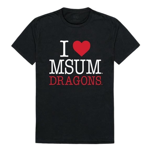W Republic Products 551-343-BLK-03 Minnesota State University Moorhead I Love T-Shirt, Black - Large