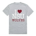 thumbnail image 1 of W Republic Products 551-355-HGY-01 Northern State University Foundation I Love T-Shirt, Heather Grey - Small, 1 of 2