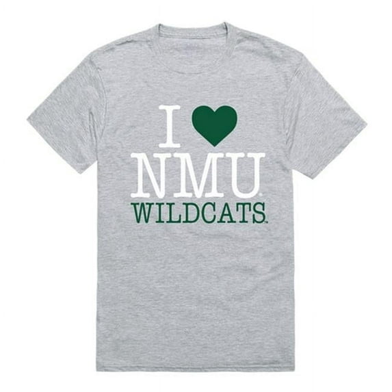 W Republic Products 551-357-HGY-05 Northern Michigan University I Love T-Shirt, Heather Grey - 2XL