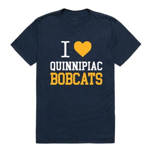 W Republic Products 551-365-NVY-03 Quinnipiac University I Love T-Shirt, Navy - Large