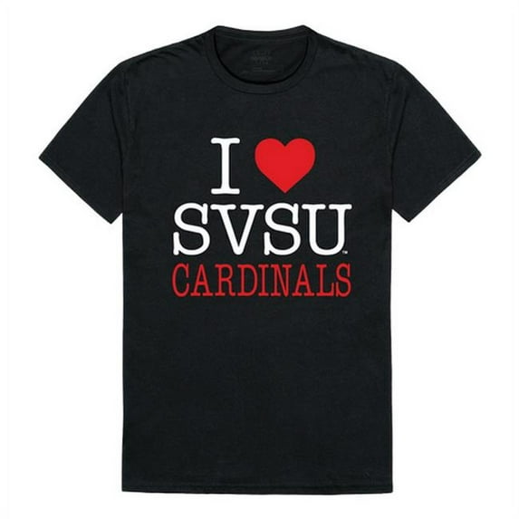 W Republic Products 551-373-BLK-05 Saginaw Valley State University I Love T-Shirt, Black - 2XL