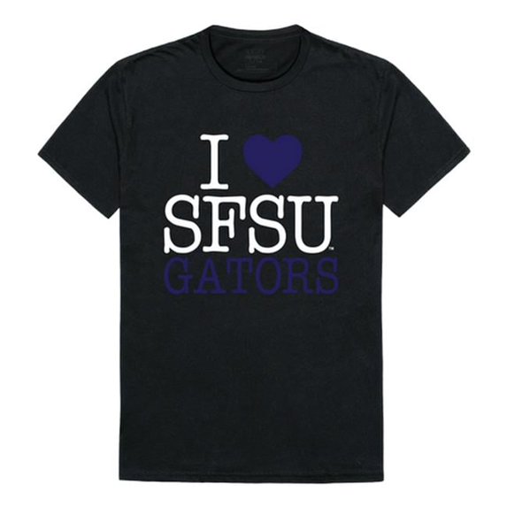 W Republic Products 551-376-BLK-02 San Francisco State University I Love T-Shirt, Black - Medium