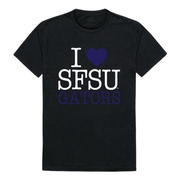 W Republic Products 551-376-BLK-04 San Francisco State University I Love T-Shirt, Black - Extra Large