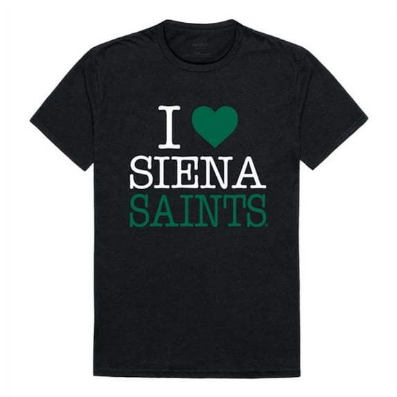 W Republic Products 551-379-BLK-02 Siena College I Love T-Shirt, Black - Medium