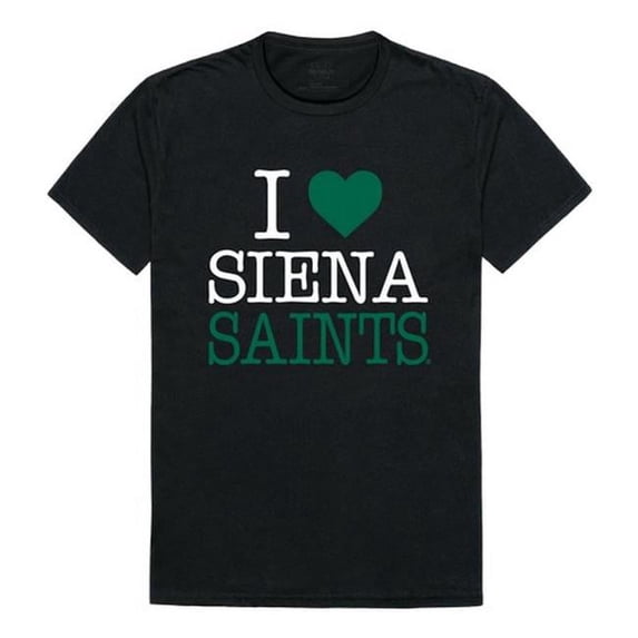 W Republic Products 551-379-BLK-03 Siena College I Love T-Shirt, Black - Large