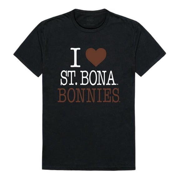 W Republic Products 551-386-BLK-03 St. Bonaventure University I Love T-Shirt, Black - Large