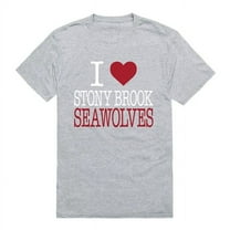 W Republic Products 551-388-HGY-03 Stony Brook University I Love T-Shirt, Heather Grey - Large