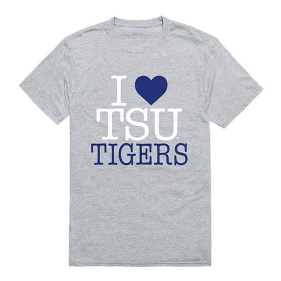 W Republic Products 551-390-HGY-03 Tennessee State University I Love T-Shirt, Heather Grey - Large