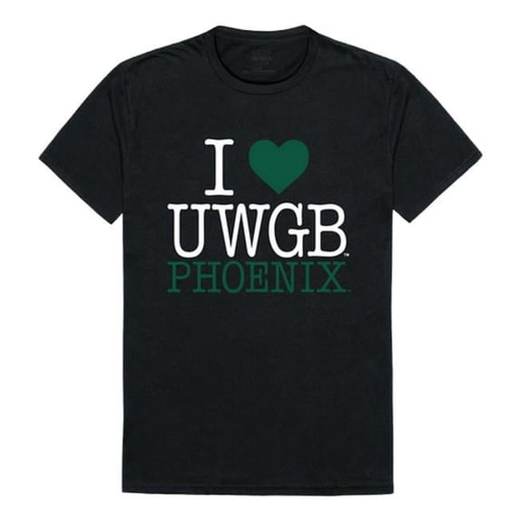 W Republic Products 551-397-BLK-04 University of Wisconsin-Green Bay I Love T-Shirt, Black - Extra Large