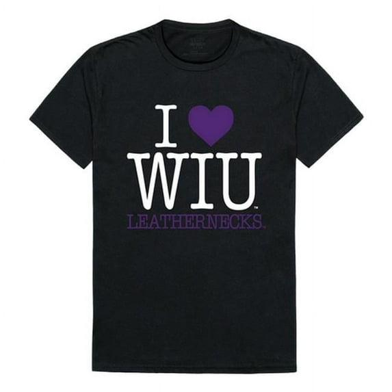 W Republic Products 551-405-BLK-05 Western Illinois University I Love T-Shirt, Black - 2XL