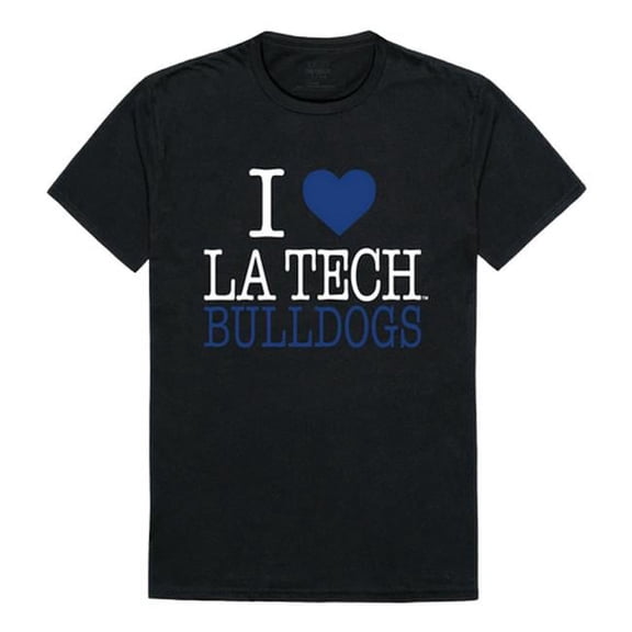 W Republic Products 551-419-BLK-01 Louisiana Tech University I Love T-Shirt, Black - Small