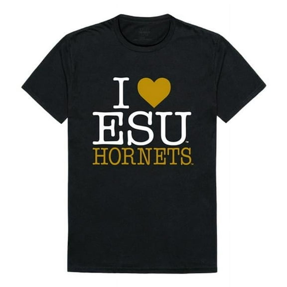 W Republic Products 551-423-BLK-03 Emporia State University I Love T-Shirt, Black - Large