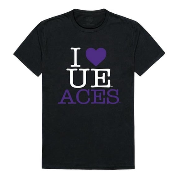 W Republic Products 551-424-BLK-01 University of Evansville I Love T-Shirt, Black - Small