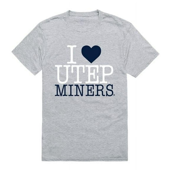 W Republic Products 551-434-HGY-05 University of Texas at El Paso I Love T-Shirt, Heather Grey - 2XL