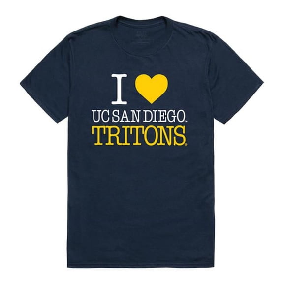 W Republic Products 551-445-NVY-03 University of California San Diego I Love T-Shirt, Navy - Large