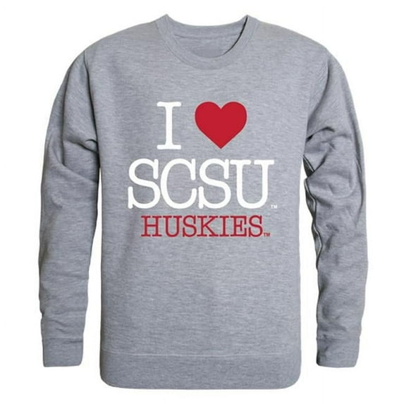 W Republic Products 552-237-HGY-02 Saint Cloud State University I Love Crewneck T-Shirt, Heather Grey - Medium
