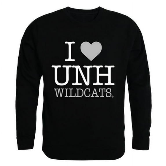 W Republic Products 552-243-BLK-01 University of New Hampshire I Love Crewneck T-Shirt, Black - Small
