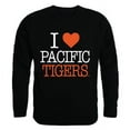 thumbnail image 1 of W Republic Products 552-248-BLK-01 University of the Pacific Tigers I Love Crewneck T-Shirt, Black - Small, 1 of 1